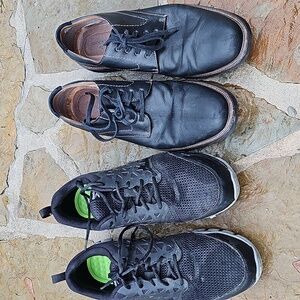 Size 12 (2) pair Men's shoes: reebok alloy toe & Dockers black leather